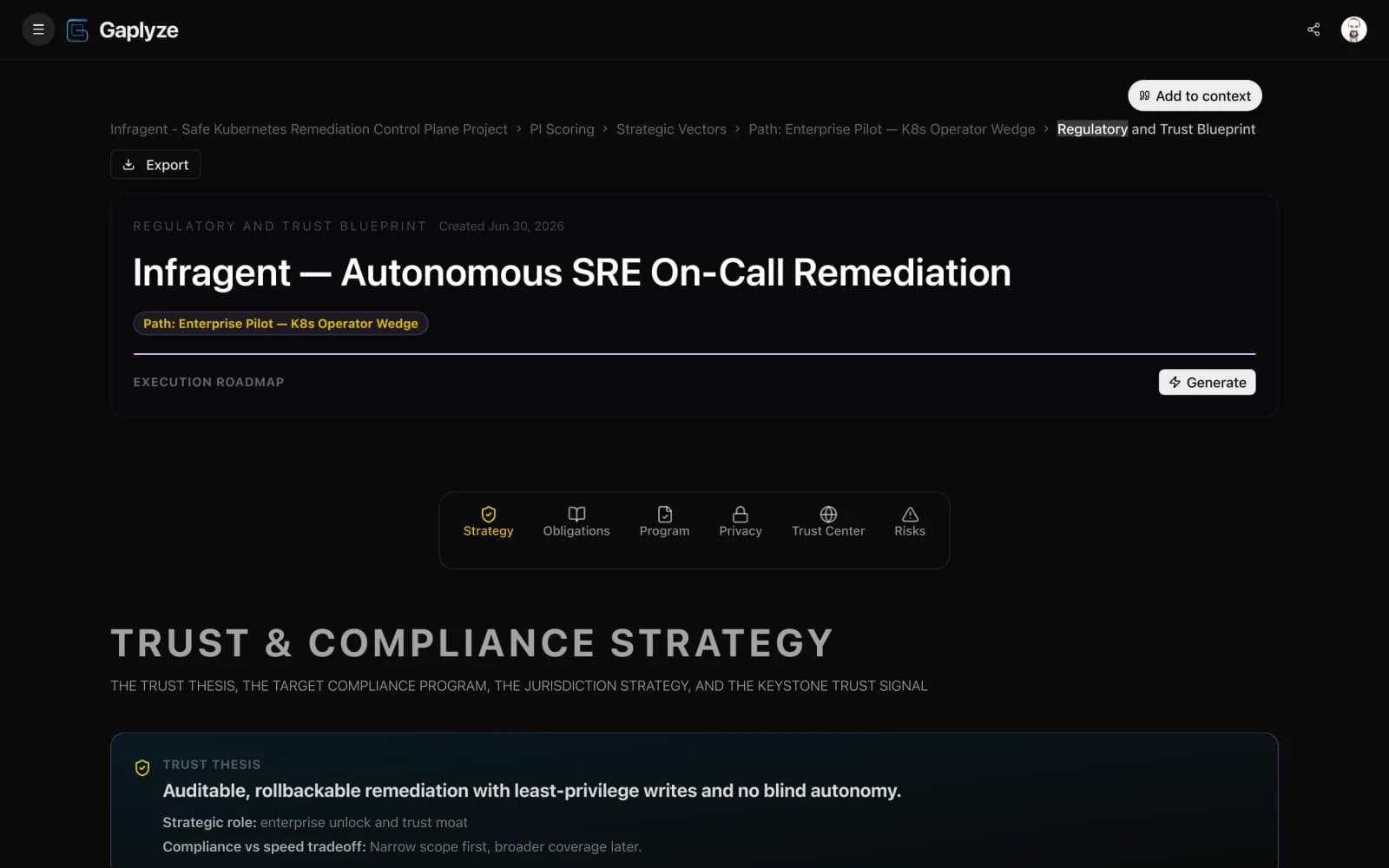 Regulatory & Trust Blueprint